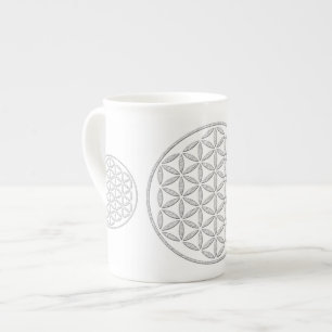 Caneca De Porcelana Flor de DES Lebens da vida/Blume - carimbe o