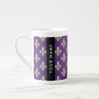 Flor de Lis, Bege sobre Roxo, Real, Seu Nome