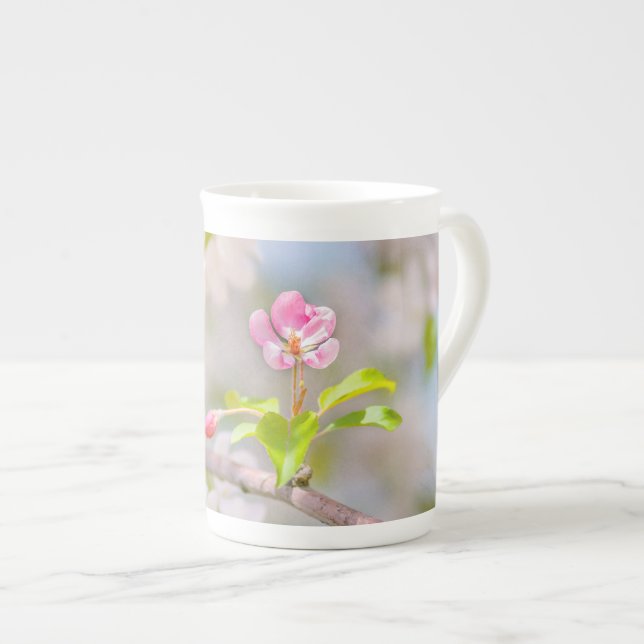 Caneca De Porcelana Flor de maçã - Bela (Frente Esquerda)