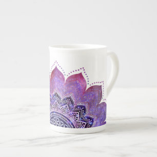 Caneca De Porcelana Flor De Vida - Estilo De Vintage Espaço De Galáxia
