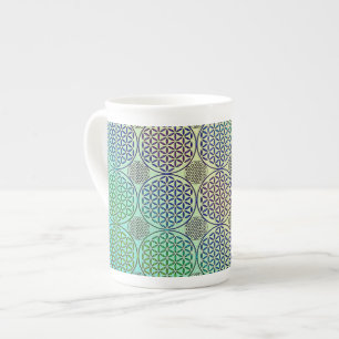 Caneca De Porcelana Flor de Vida - padrão de granulação do selo 2
