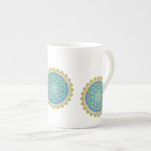 Caneca De Porcelana Flor De Vida - Vintage Blossom Ornações 1