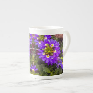 Caneca De Porcelana Flor do ventilador roxo