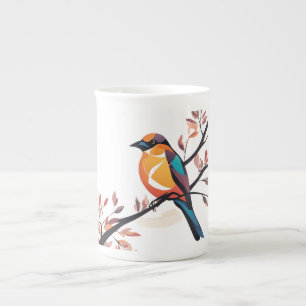 Caneca De Porcelana Flora Fauna Espresso