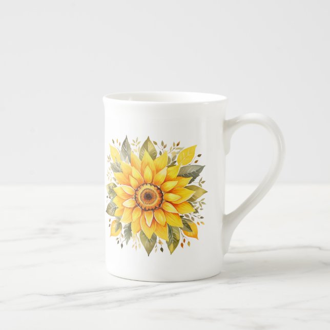 Caneca De Porcelana Floral  (Direita)