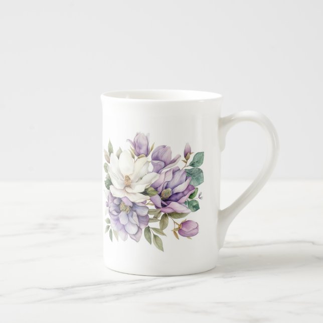 Caneca De Porcelana Floral  (Direita)