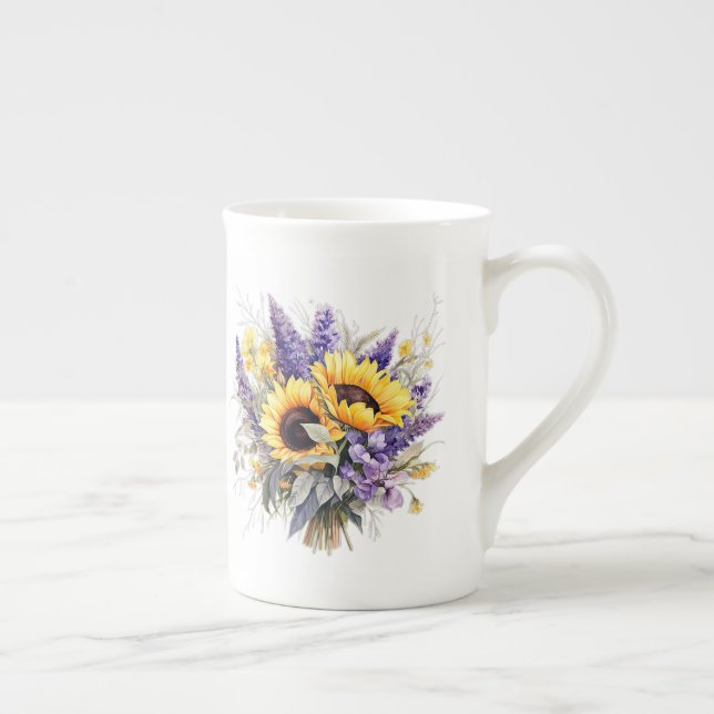 Caneca De Porcelana Floral  (Direita)