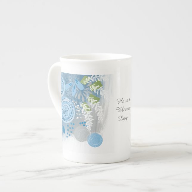 Caneca De Porcelana Floral Abstrato Moderno (Frente Esquerda)