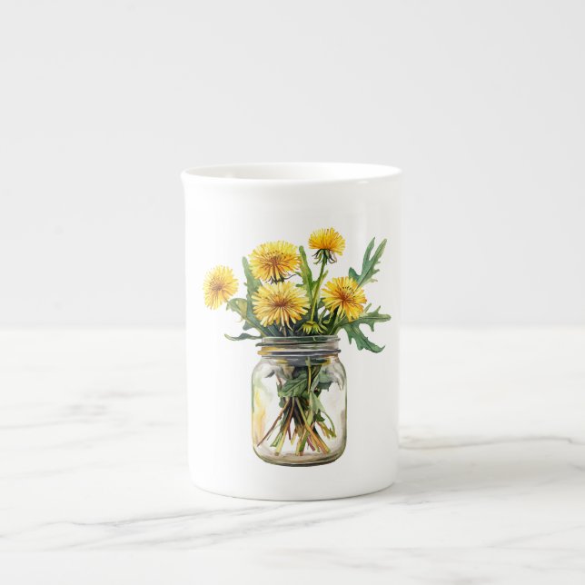 Caneca De Porcelana Floral Illustration Garden Gift (Frente)