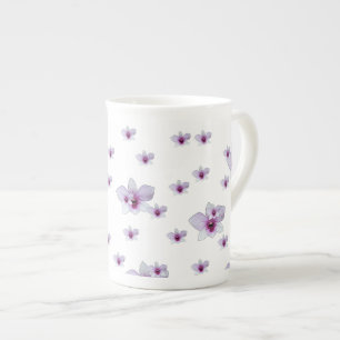 Caneca De Porcelana Floral Roxo