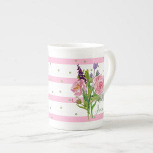 Caneca De Porcelana Flores Bonito de Aquarela, China Mug Personalizado