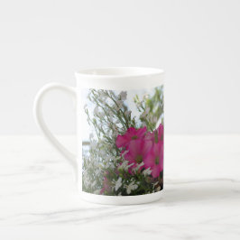 Caneca De Porcelana Flores brancas e cor-de-rosa - Martha's Vineyard