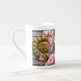 Caneca De Porcelana Flores cor-de-rosa e Sol - Vinha de Martha