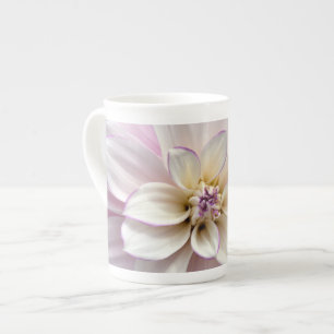 Caneca De Porcelana Flores de dália branca