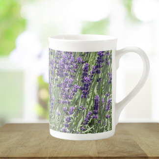 Caneca De Porcelana Flores de Lavanda roxas Florais