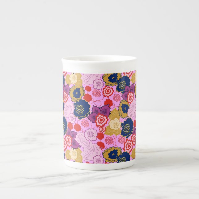 Caneca De Porcelana Flores de primavera (Frente)