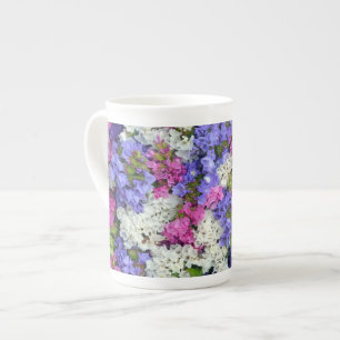 Caneca De Porcelana Flores de primavera coloridas impressão