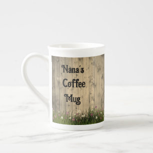 Caneca De Porcelana Flores de Springtime em Madeira Personalizadas