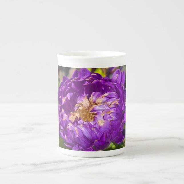 Caneca De Porcelana Flores roxas (Frente)