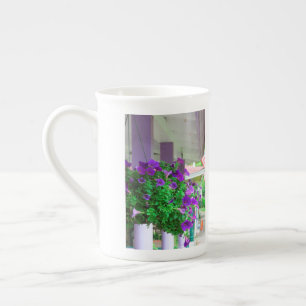 Caneca De Porcelana Flores Roxas - Vinha de Martha