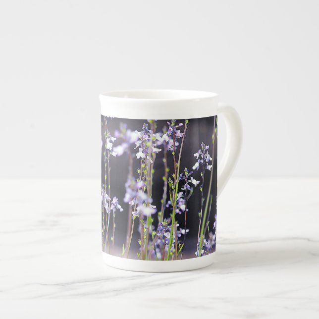 Caneca De Porcelana Flores Silvestres de Lavanda (Frente Esquerda)