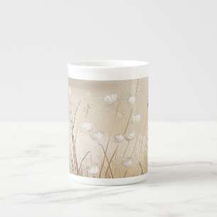 Caneca De Porcelana Flores Silvestres Soprado pelo Vento #1 