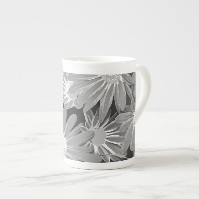 Caneca De Porcelana Flores Vermelhas e Amarelas 2 (Frente Esquerda)