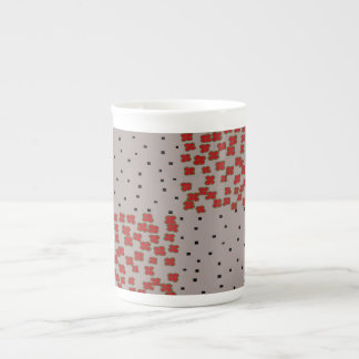 Caneca De Porcelana FloresDeDiamantesQuadradosRetângulos