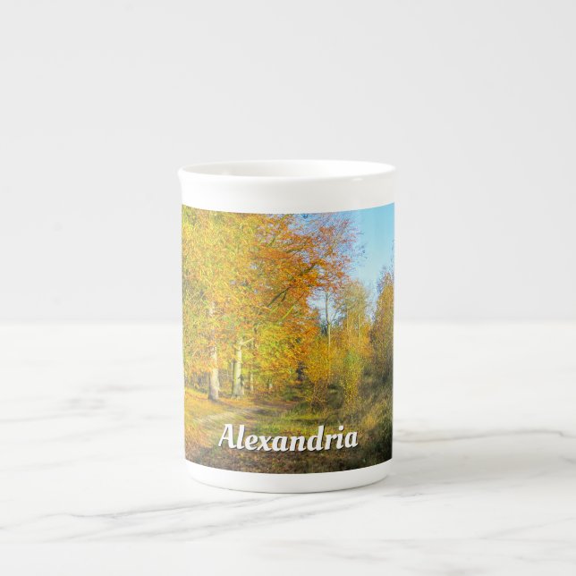 Caneca De Porcelana Floresta Sunny Autumn - Personalizada (Frente)