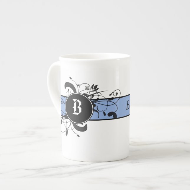 Caneca De Porcelana Flourish do Victorian Monogrammed (Frente Esquerda)