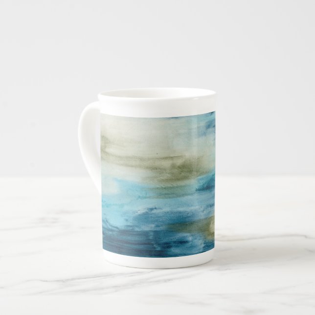 Caneca De Porcelana Fluxo Oceânico II (Frente Esquerda)