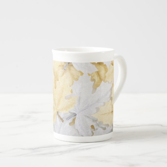 Caneca De Porcelana Folhas de outono (Frente Esquerda)