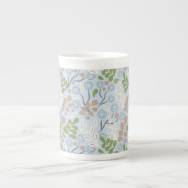 Caneca De Porcelana Formas orgânicas botânicas