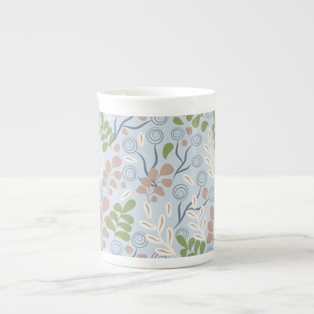 Caneca De Porcelana Formas orgânicas botânicas (Frente)