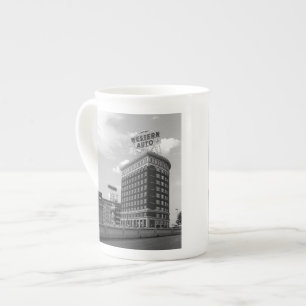 Caneca De Porcelana Foto Preta e Branca da Arquitetura de Sinalização 