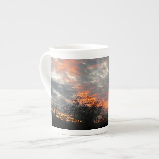 Caneca De Porcelana Fotografia da paisagem solar do inverno (Frente Esquerda)
