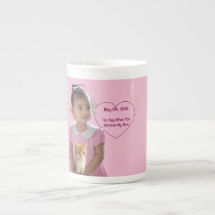 Caneca De Porcelana Fotos de Aniversário Feliz Gato e Mãe