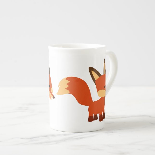 Caneca De Porcelana Fox Bone China Mug (Frente Esquerda)