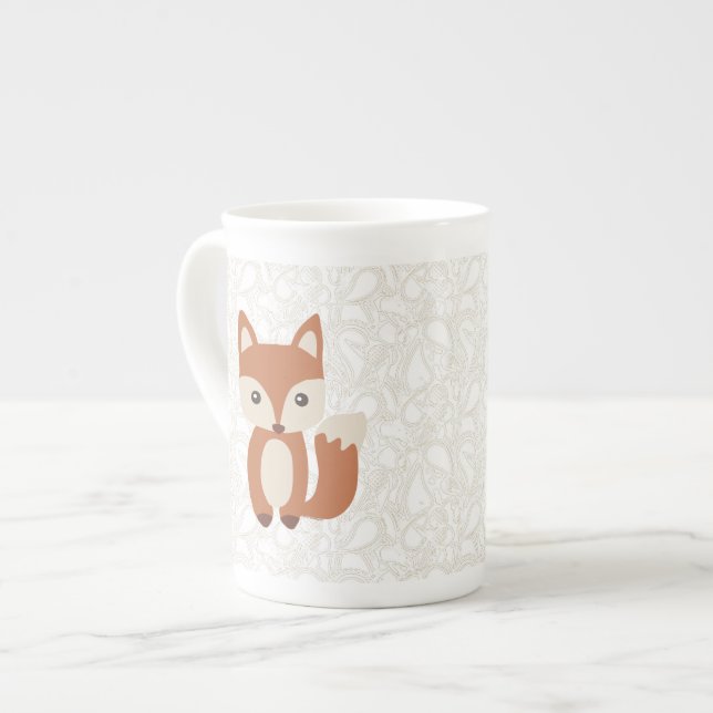 Caneca De Porcelana Fox bonito do bebê (Frente Esquerda)