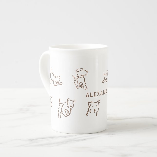 Caneca De Porcelana Fox Terrier Personalized (Frente Esquerda)