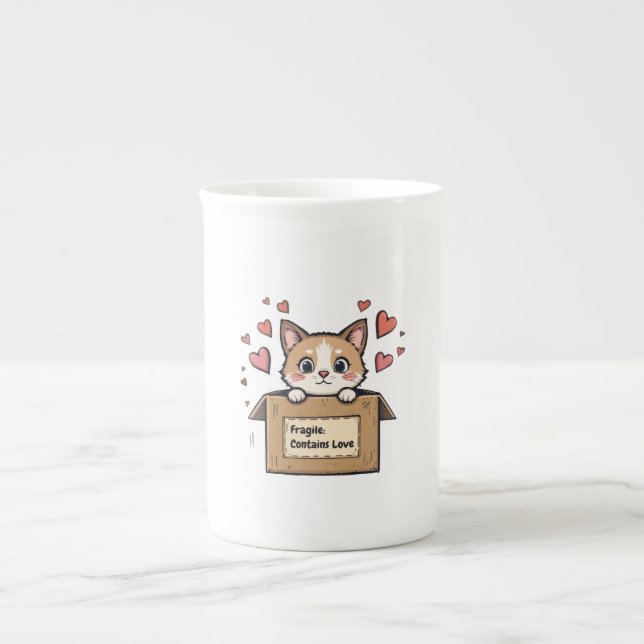 Caneca De Porcelana Fragile: Contains Love (Frente)