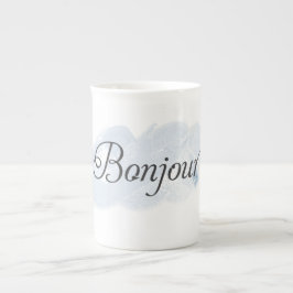 Caneca De Porcelana Francês Bonjour