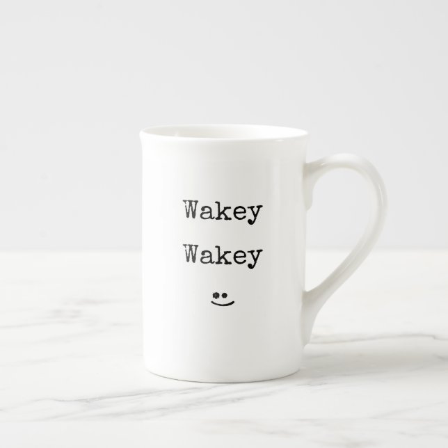Caneca De Porcelana Frase Wakey da Tipografia Negra (Direita)