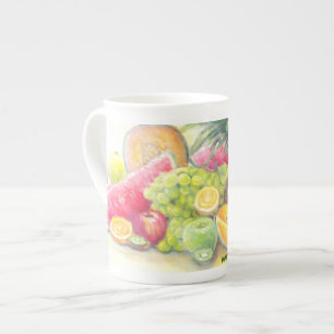 Caneca De Porcelana Frutas felizes