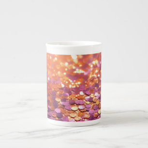 Caneca De Porcelana Fundo de Brilho Laranja Roxo-77996