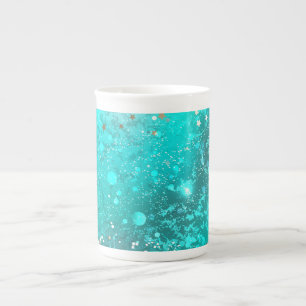 Caneca De Porcelana Fundo do Mint Turquoise Foil