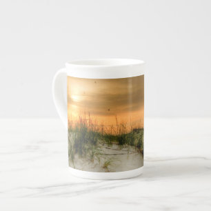 Caneca De Porcelana Gaivotas no nascer do sol