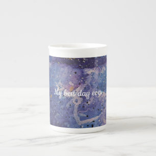 Caneca De Porcelana Galáxia Cósmica Aquarela Abstrata Personalizada