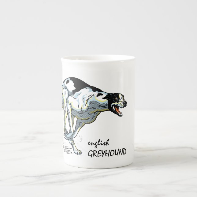 Caneca De Porcelana galgo inglês (Frente)