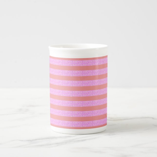 Caneca De Porcelana Gamas Geométricas Rosa (Frente)